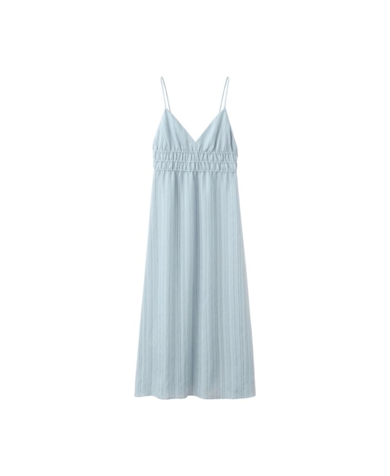 Women's Striped Midi Gathered Dress