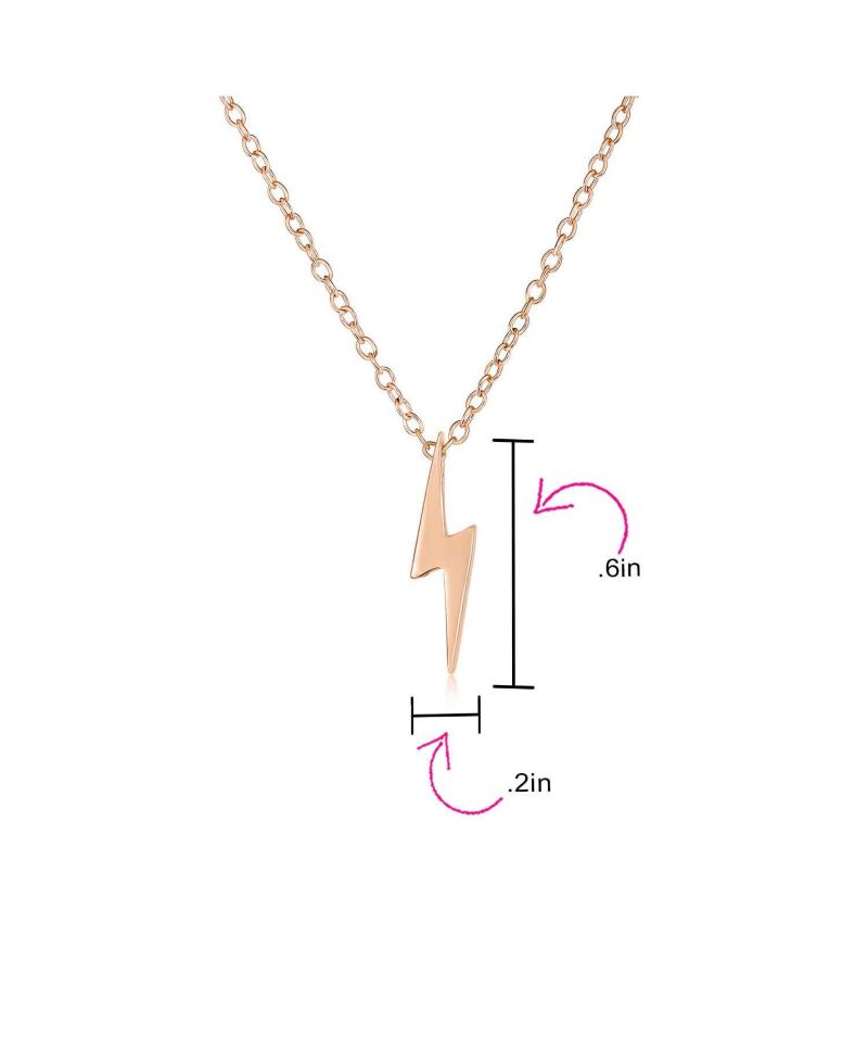 Tiny Lightning Bolt Pendant Necklace .925 Sterling Silver