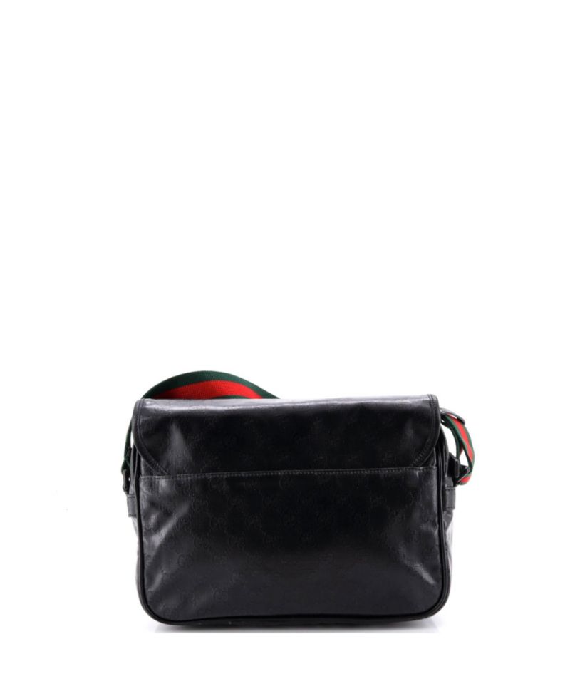 Small Web Buckle Messenger Bag GG Coated Canvas