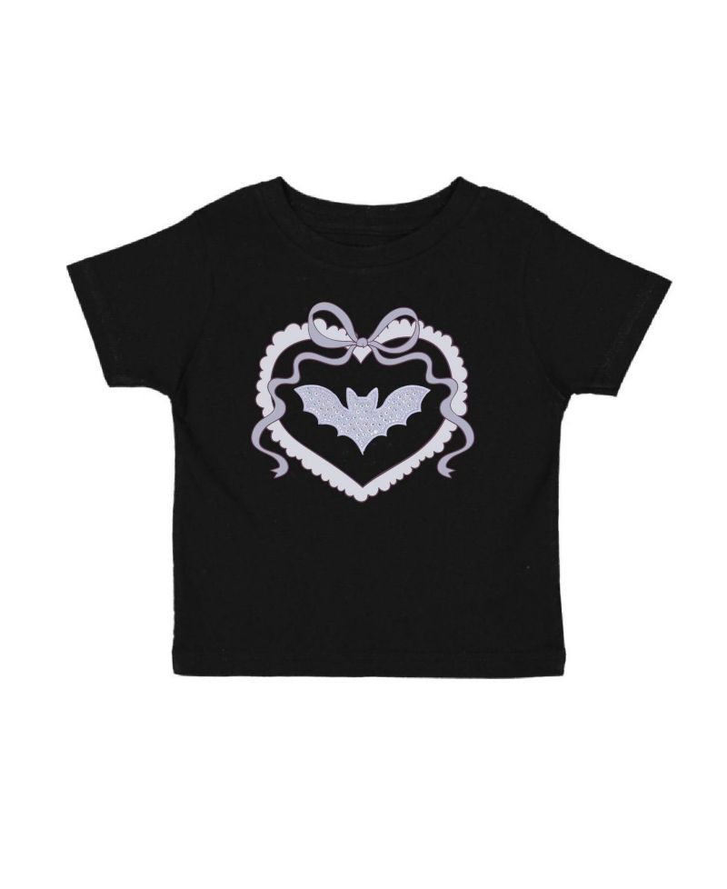 Girls' 4-16 Rhinestone Bat Patch Halloween Short-Sleeve T-Shirt