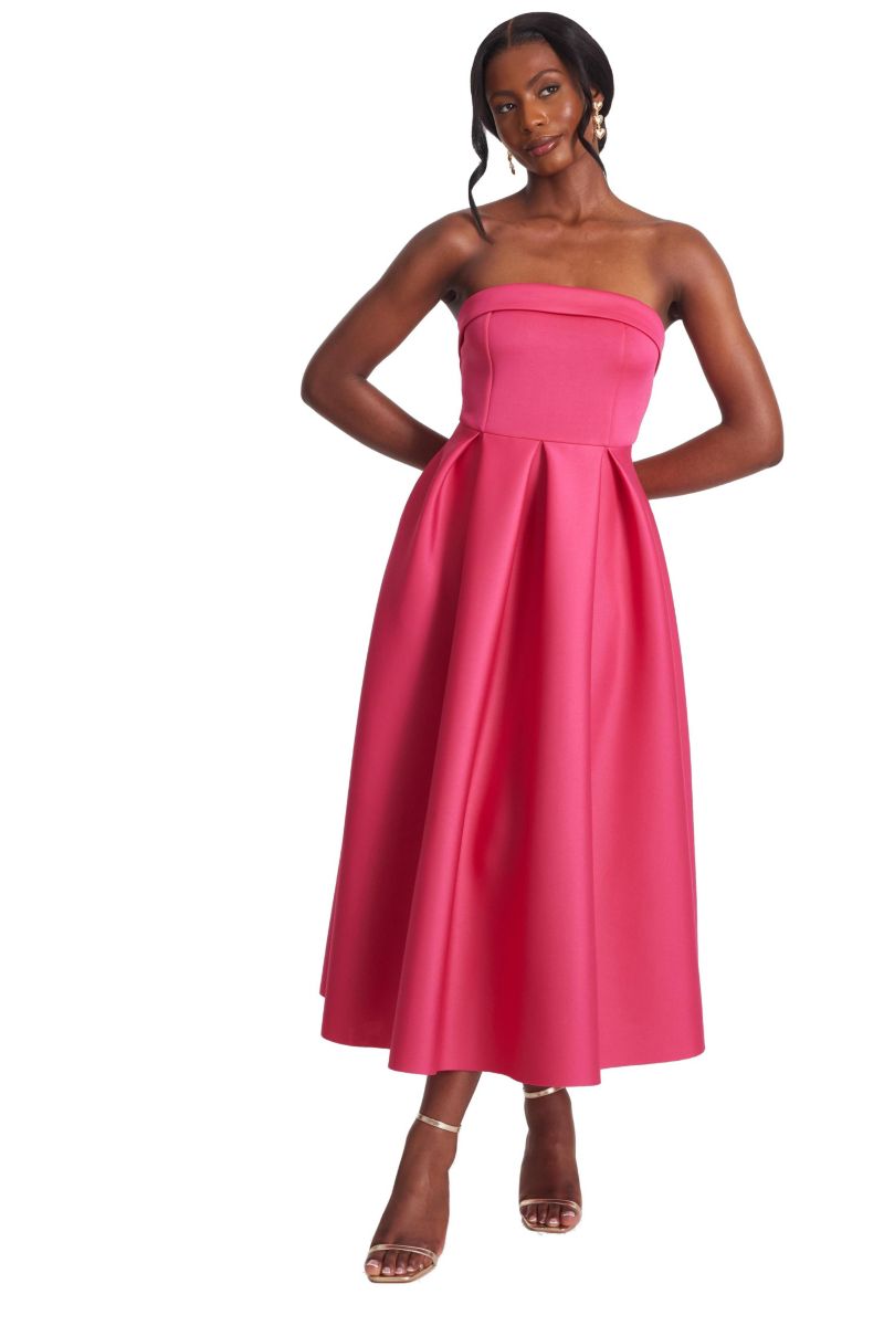 Women's Scuba Crepe Bandeau Skater Dress