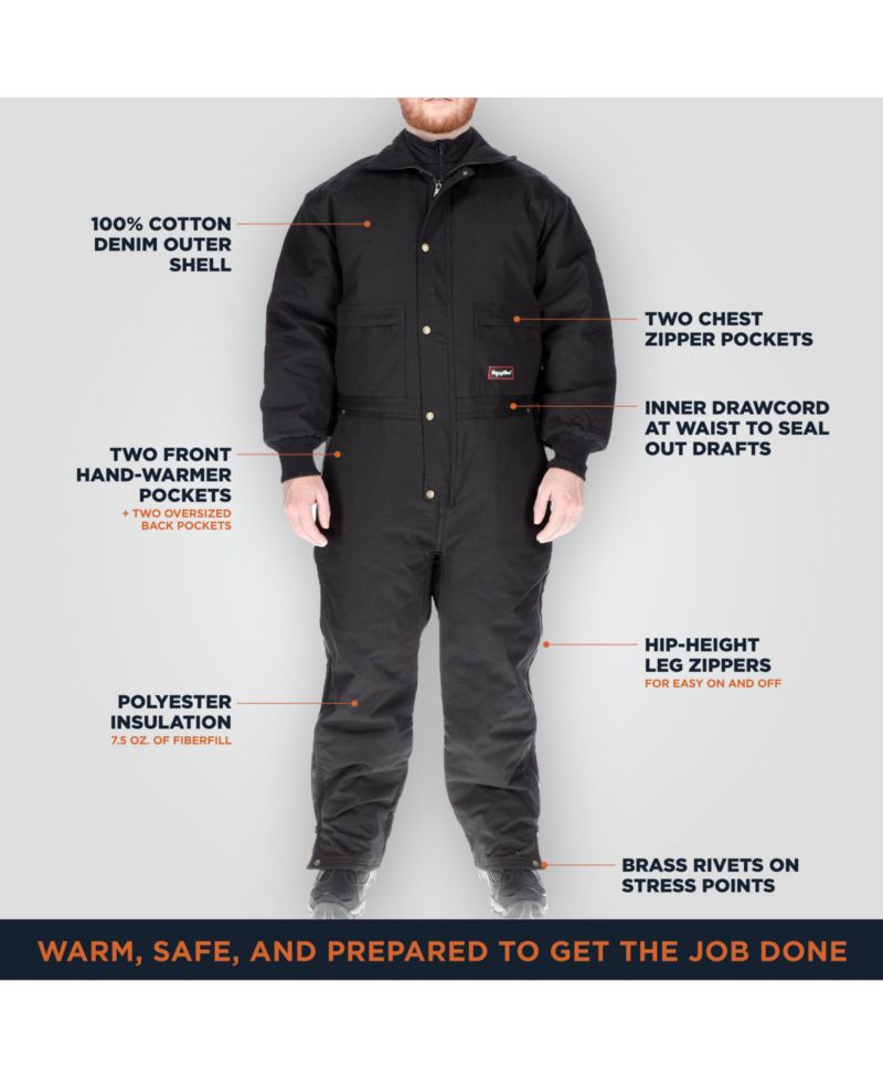 Men's ComfortGuard Coveralls - -10degree(s)F Comfort, Insulated, Water-Repellent, Durable, Full-Body Workwear for Cold Weather Protection