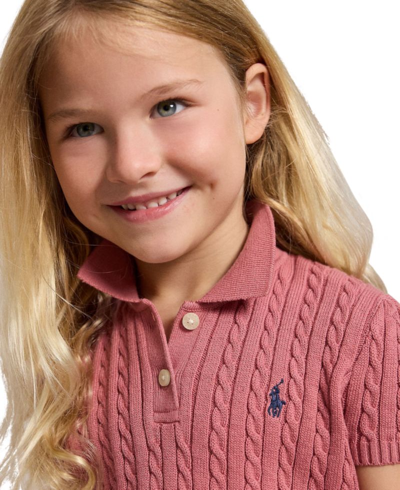 Girls' 2T-6X Short-Sleeve Polo Sweater