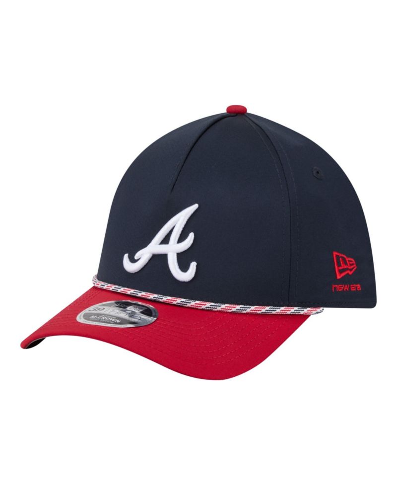 Men's Navy/Red Atlanta Braves Rope M-Crown A-Frame 39THIRTY Flex Hat