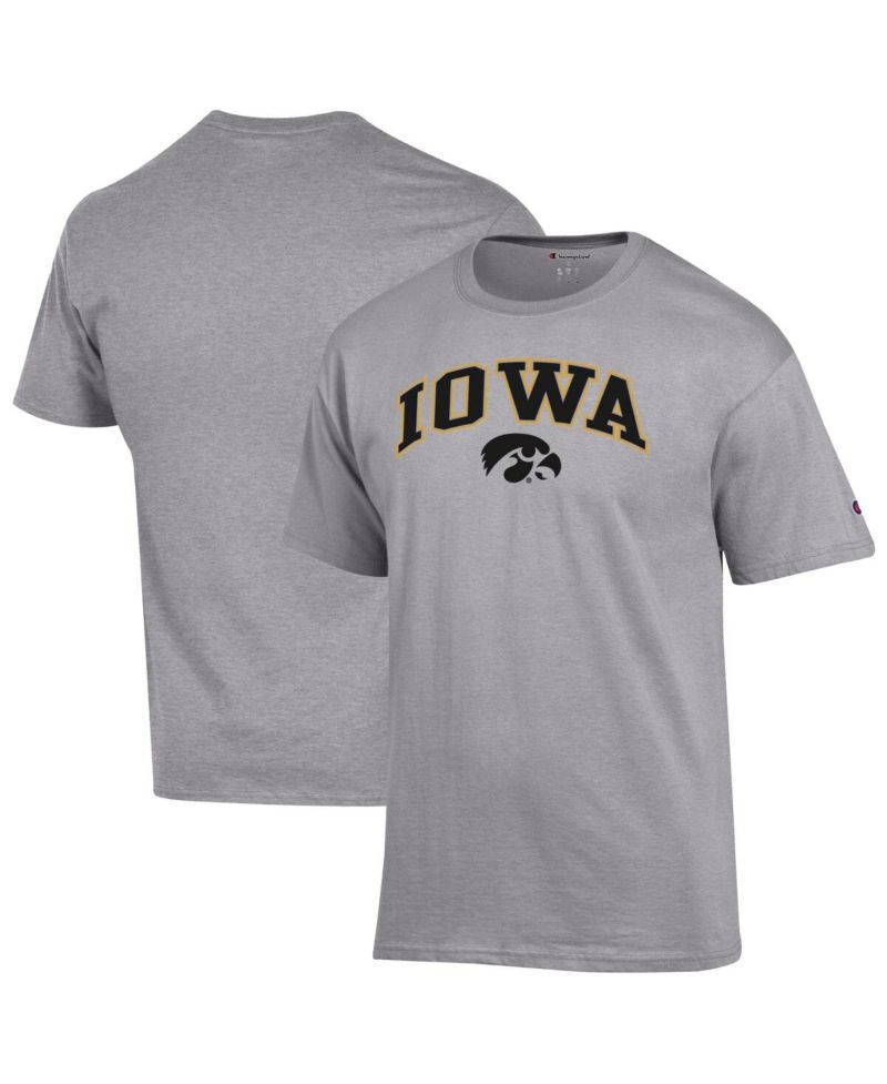Men's Heather Gray Iowa Hawkeyes Arch Over Logo T-Shirt