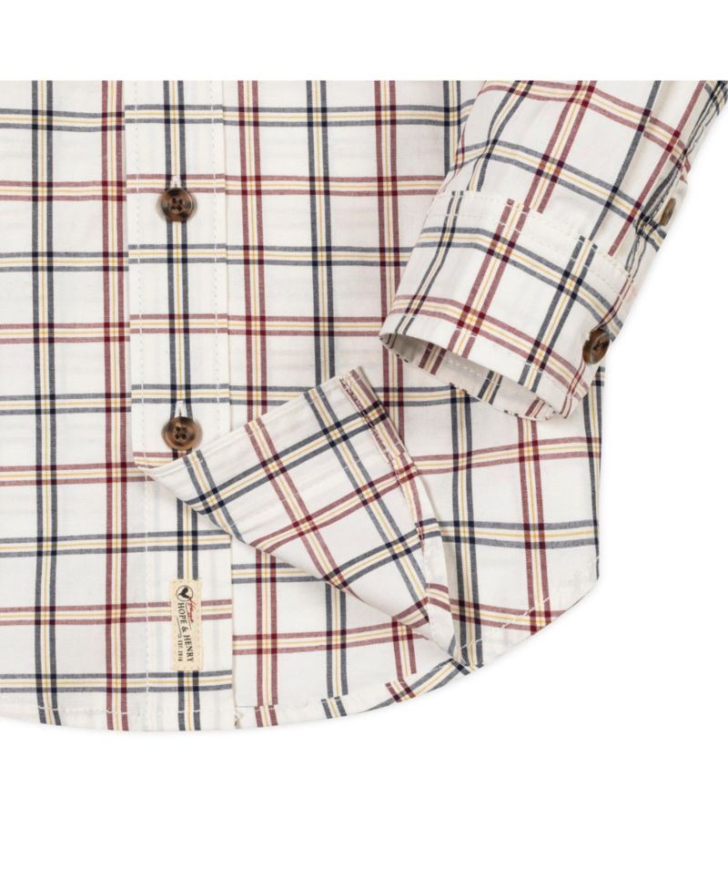 Hope and Henry Boys' Stretch Poplin Long Sleeve Button Down Shirt