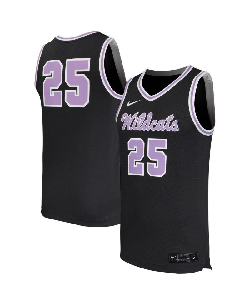 Men's 25 Black Kansas State Wildcats Replica Basketball Jersey