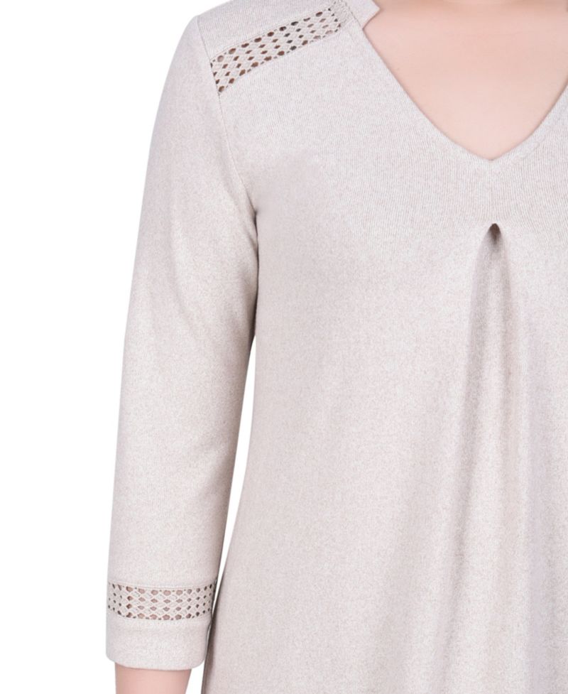 Petite 3/4 Sleeve Swing Tunic Top