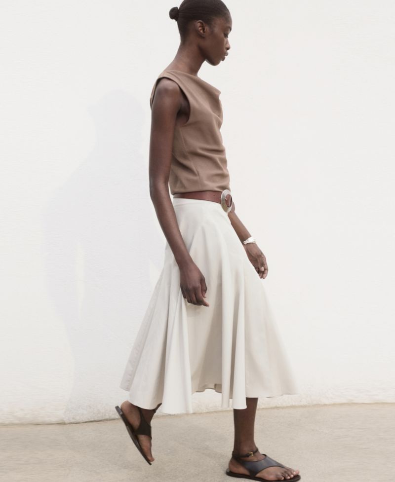Women's Pleated Midi Skirt