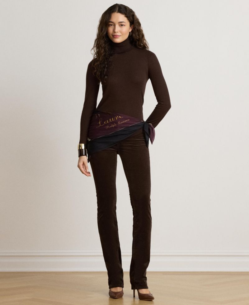 Women's Mid-Rise Slim-Straight Corduroy Pants