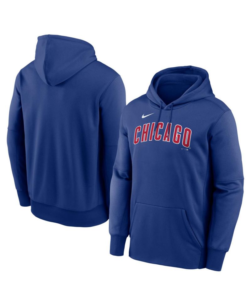 Men's Royal Chicago Cubs Primary Wordmark Therma Hoodie