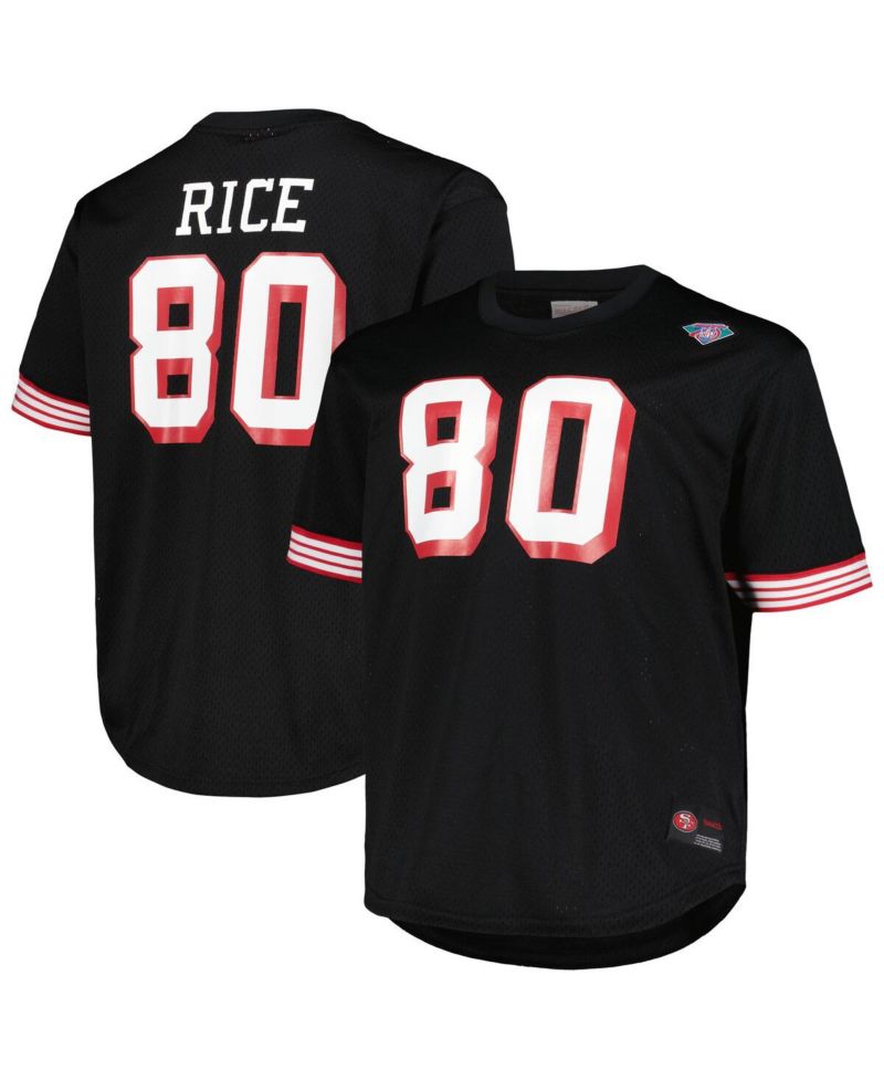 Men's Jerry Rice Black San Francisco 49ers Big and Tall Mesh Player Name and Number Top