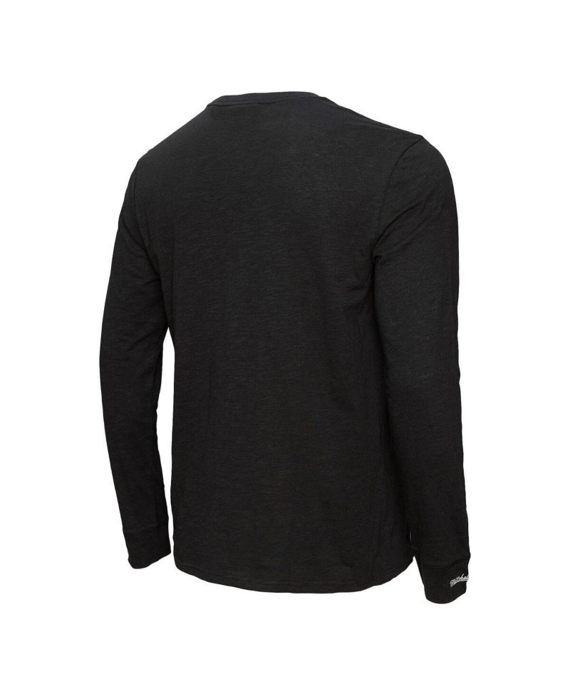 Men's Black Baltimore Orioles Arched Logo Slub Long Sleeve T-Shirt