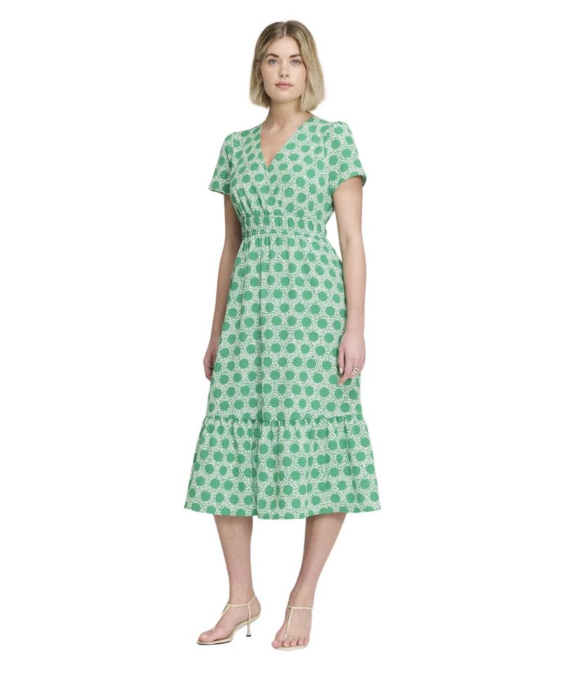 Women's Deena Wrap Tiered V-Neck Midi Dress