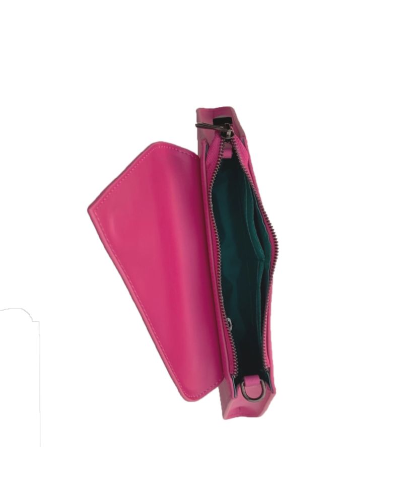 Hot Pink Purse Leather Clutch Bag Crossbody Evening Purse Unique Women's Handbag
