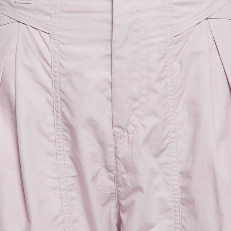 Women's Light Purple Cotton Pleated Trousers