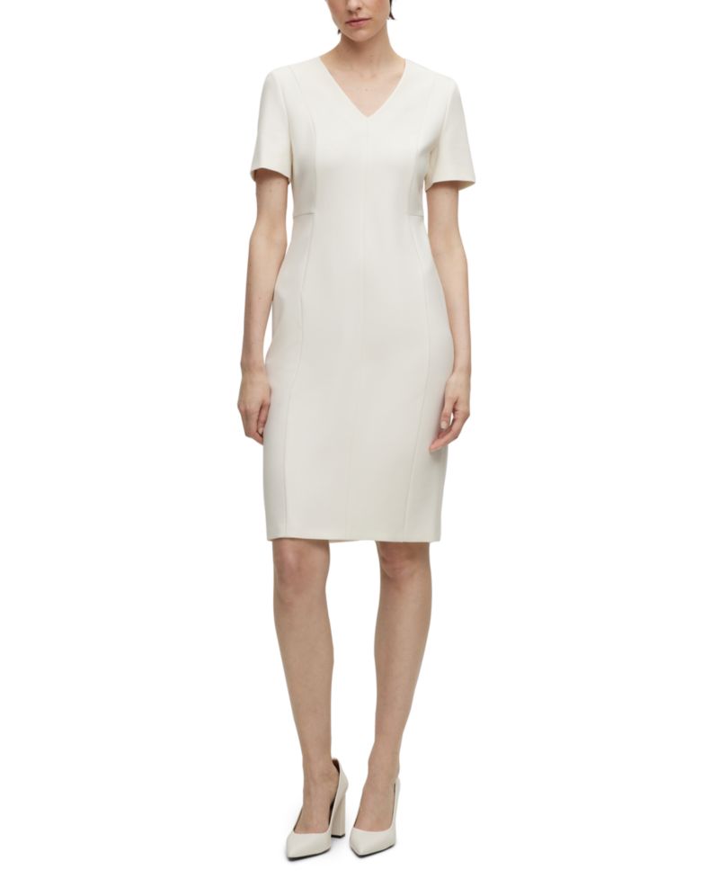 BOSS by Women's Stretch Fabric V-Neck Dress