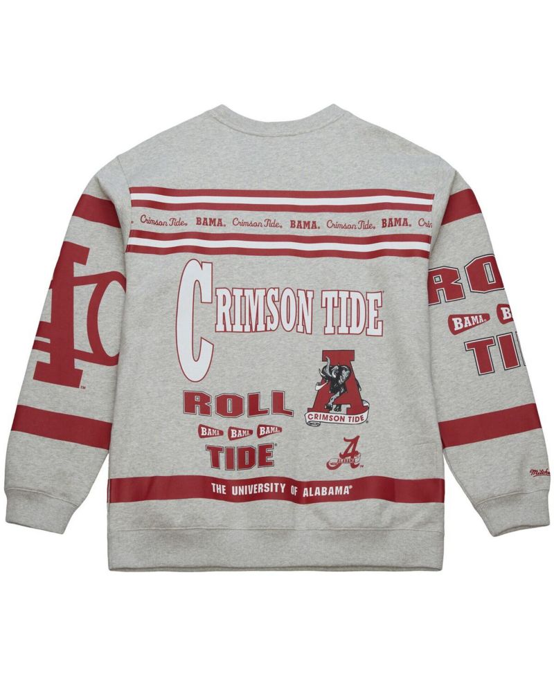 Men's Gray Alabama Crimson Tide All Over Print Sweatshirt