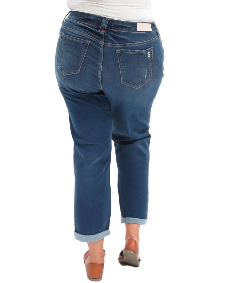 Women's Denim Mid rise boyfriend rolled Kennedi