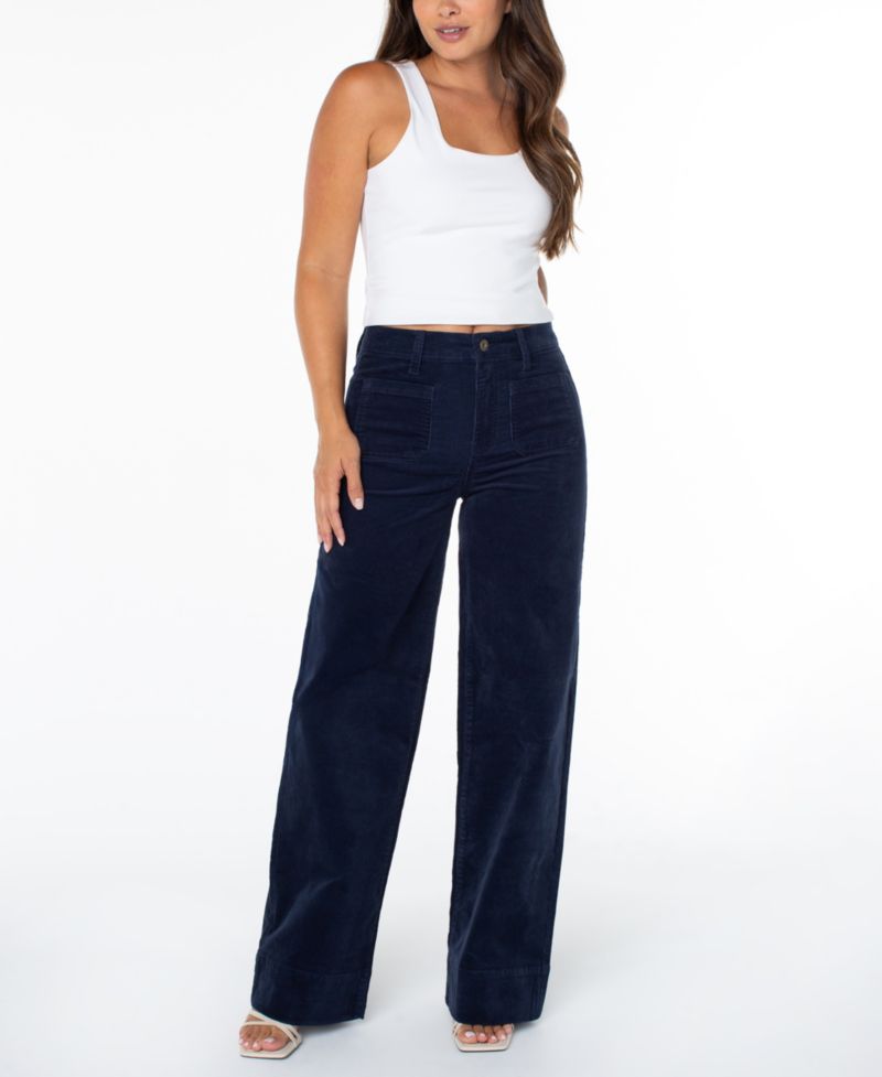 Juniors' High-Rise Wide-Leg Corduroy Jeans