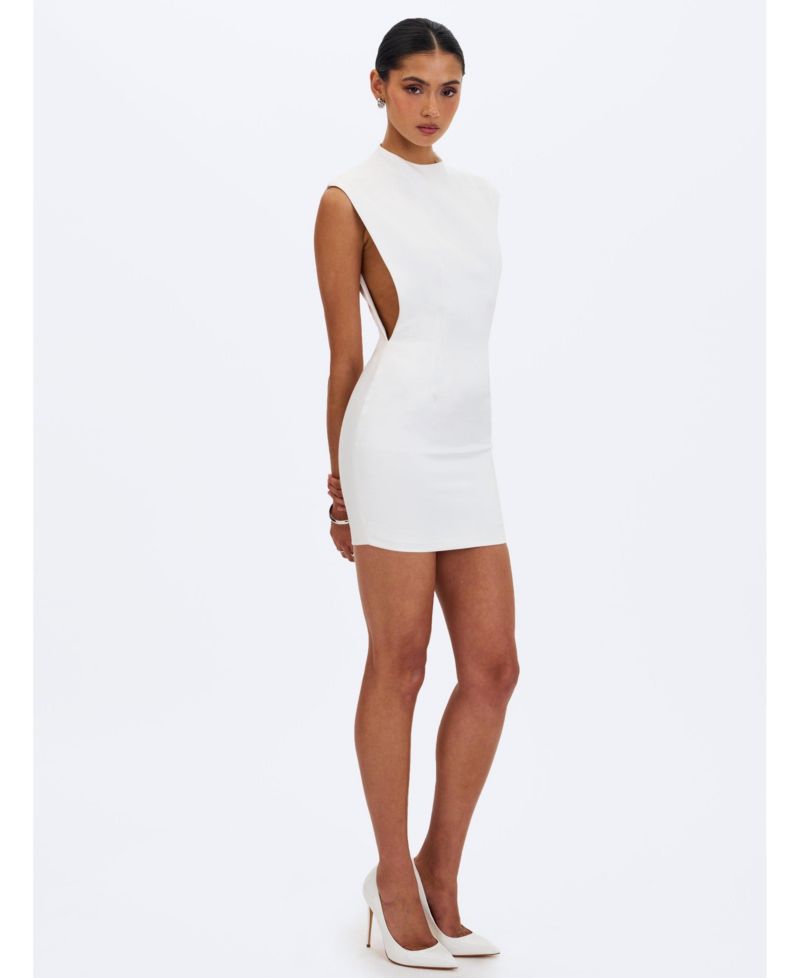 Women's Vienna Satin Mock Neck Mini Dress