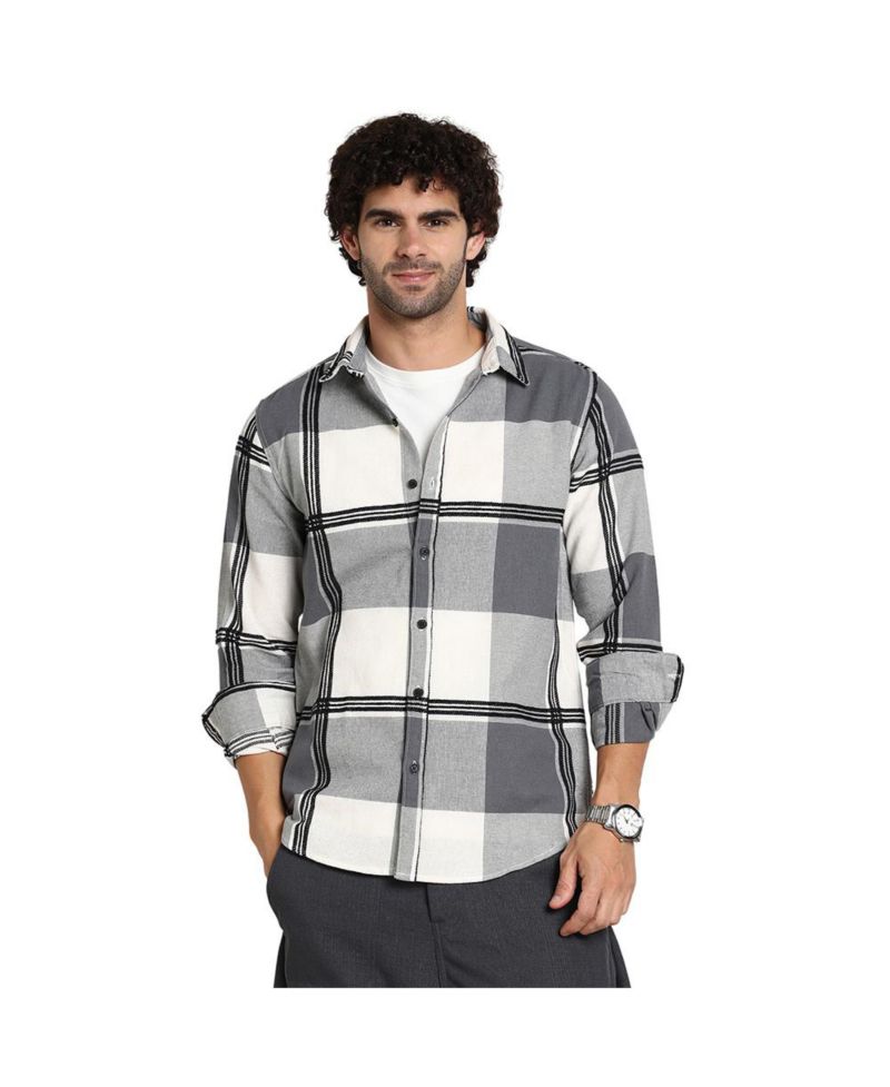 Men's Coin Grey Overlap Buffalo Shirt