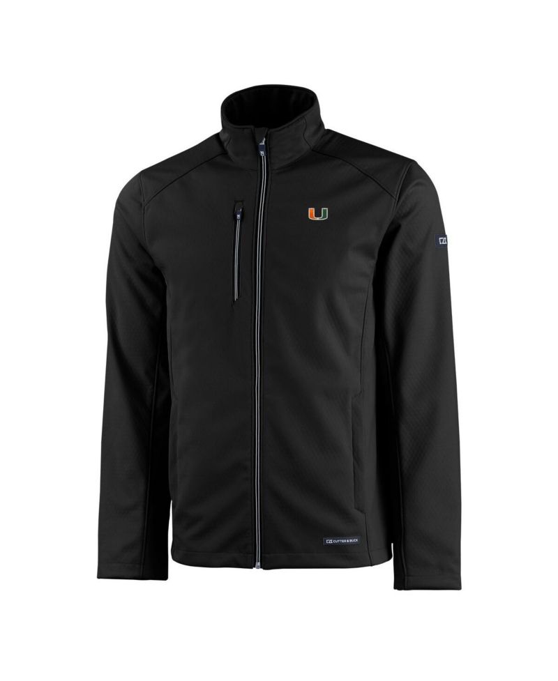 Men's Black Miami Hurricanes Evoke Eco Softshell Full-Zip Jacket