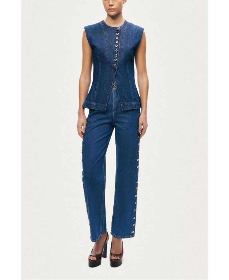 Women's Button-Front Denim Vest