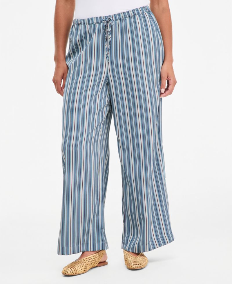 Women's Jennifer Striped High-Rise Wide-Leg Pants