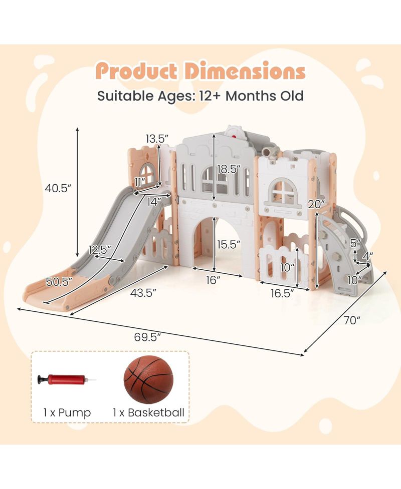 Toddler All-in-One Slide Playset Playground