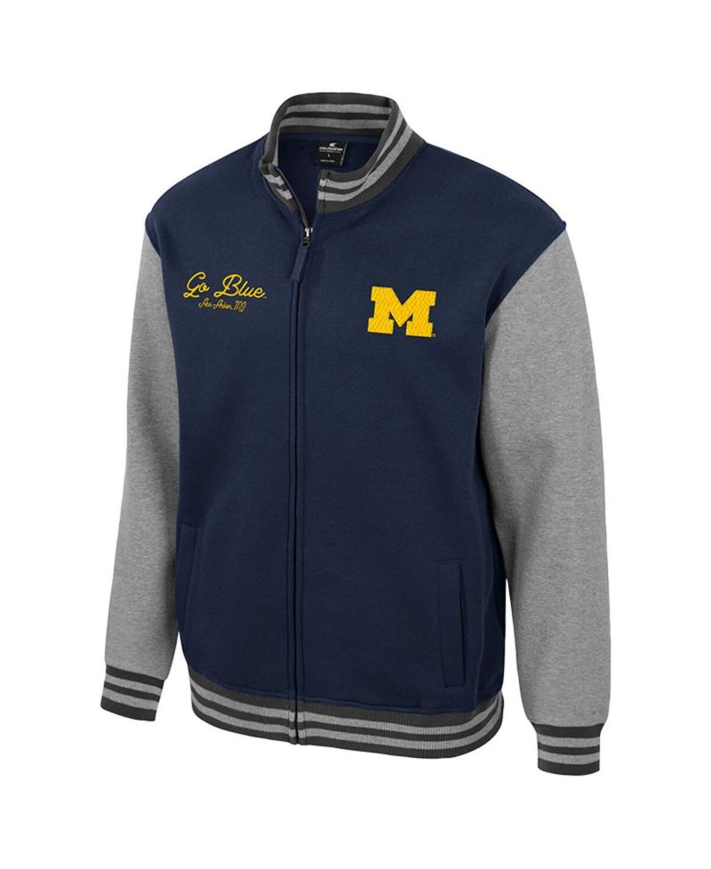 Men's Navy Michigan Wolverines Ambi-Turner Full-Zip Varsity Jacket