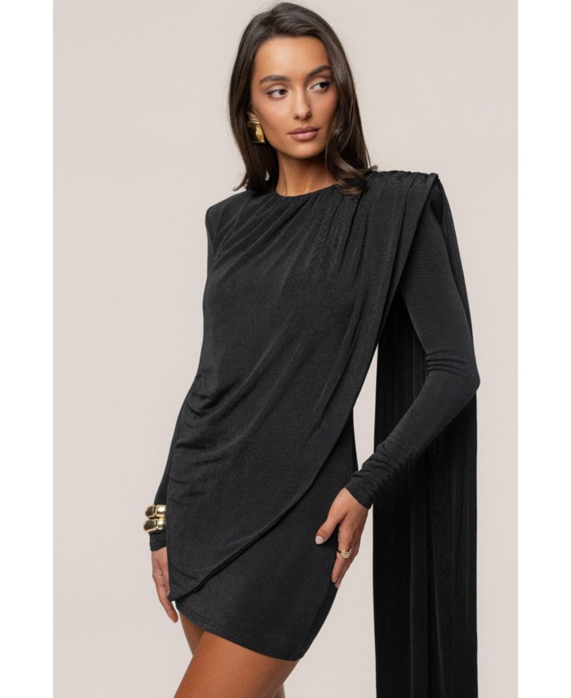 Women's Midnight Draped Mini Dress