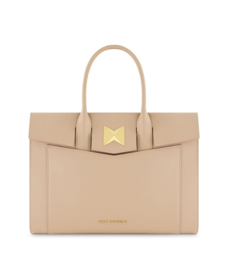 Gold Plated Hardware Large Leather Briefcase Bag