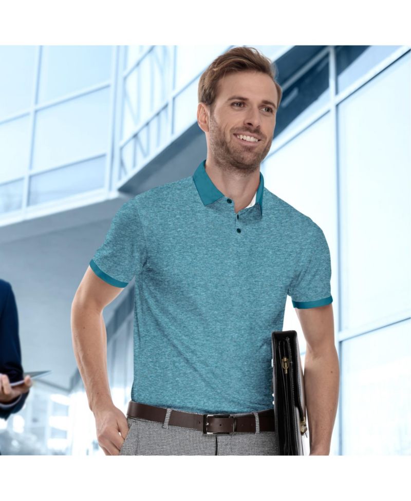 Men's Lightweight Performance Stretch Golf Polo Shirt, Breathable Fit