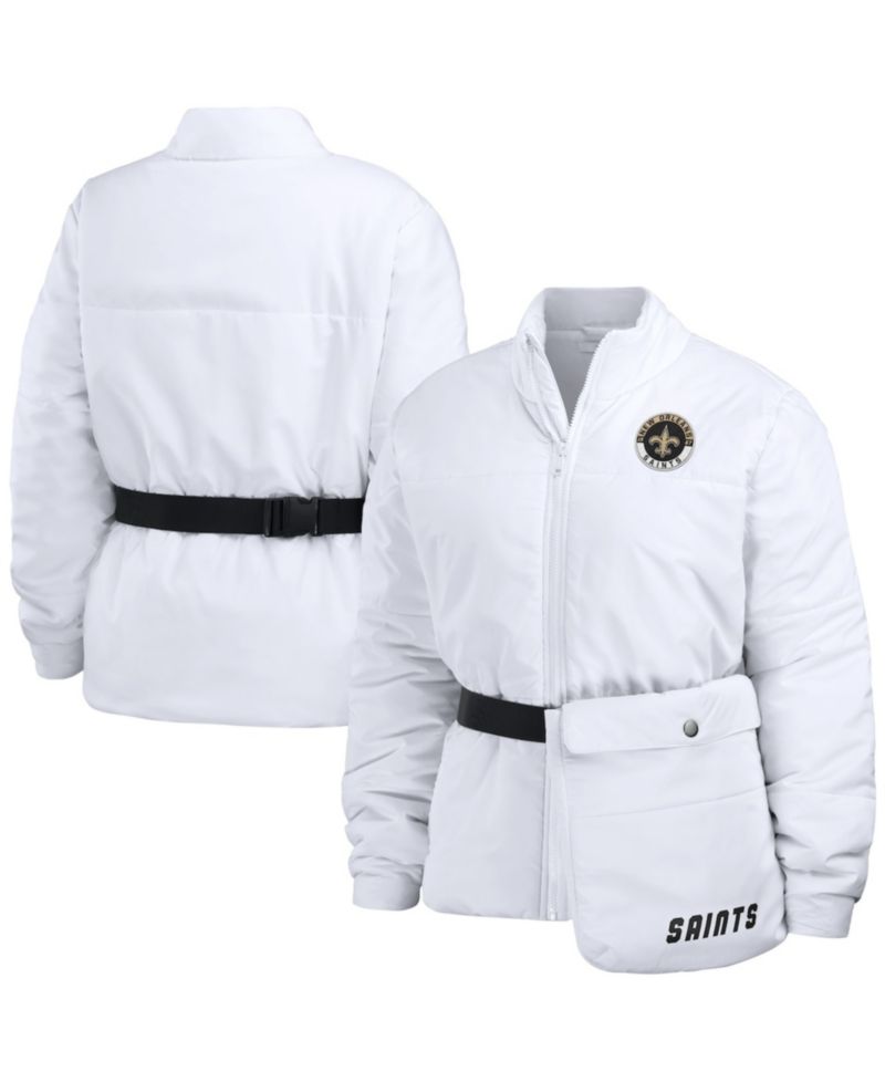 Women's White New Orleans Saints Packaway Full-Zip Puffer Jacket