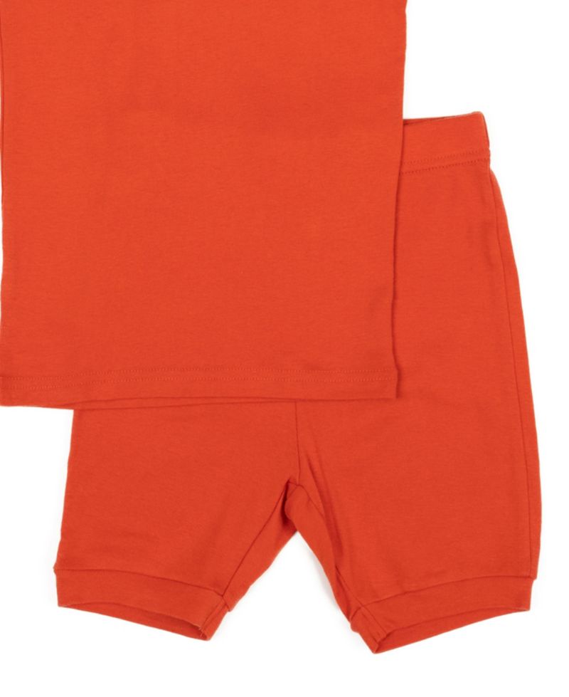 Kids Matching Family Two Piece Cotton Short Sleeve Shirt and Shorts Solid Color Pajamas 6-14