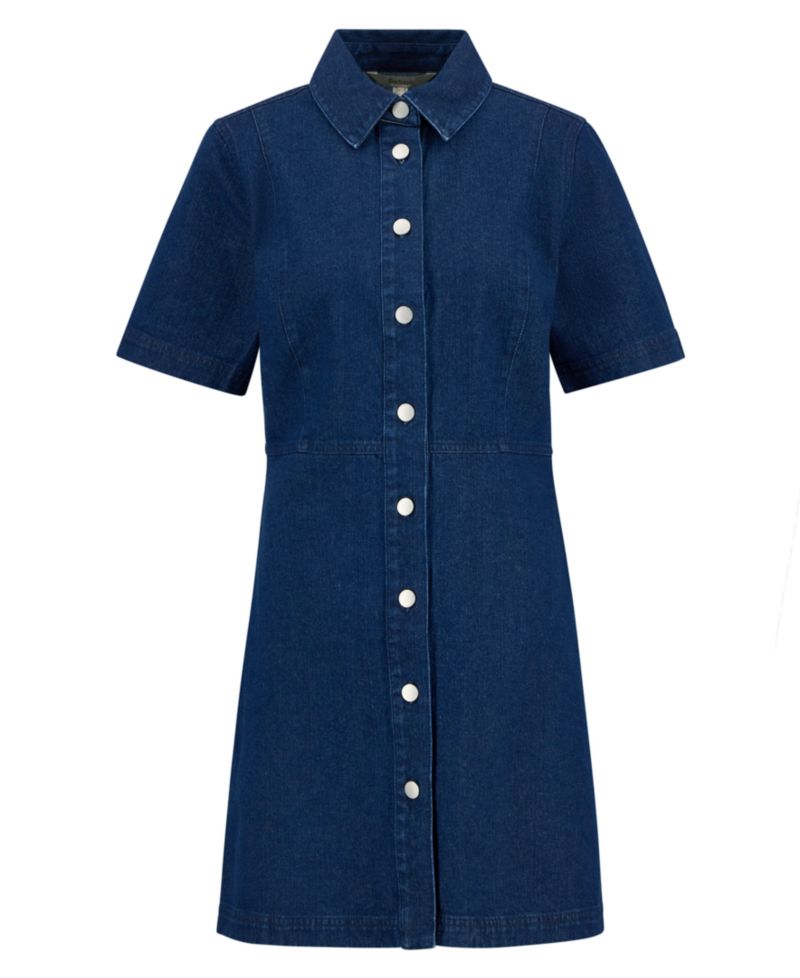 Women's Maia Pointed-Collar Mini Denim Dress