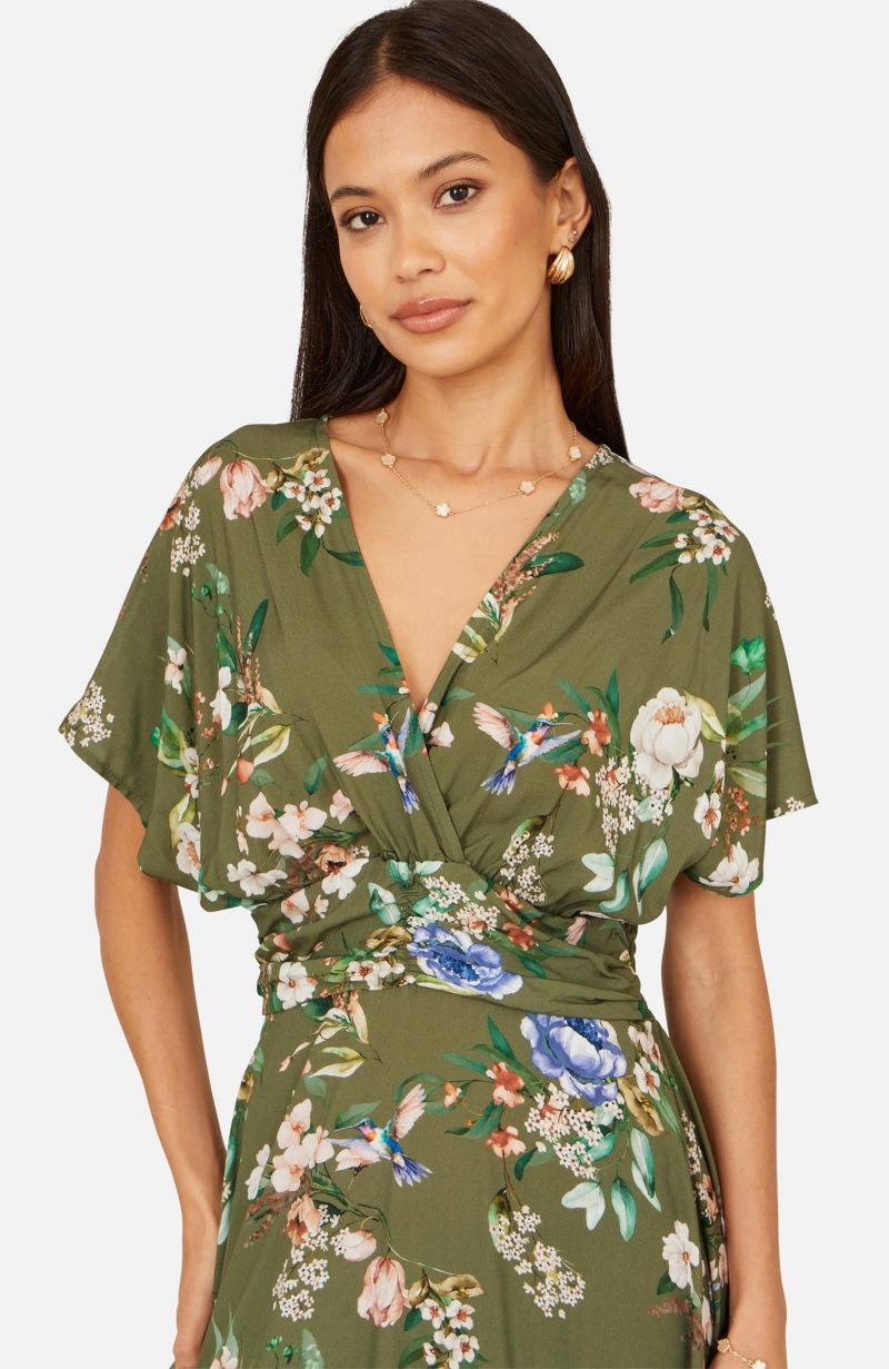 Women's Floral Print Midi Dress