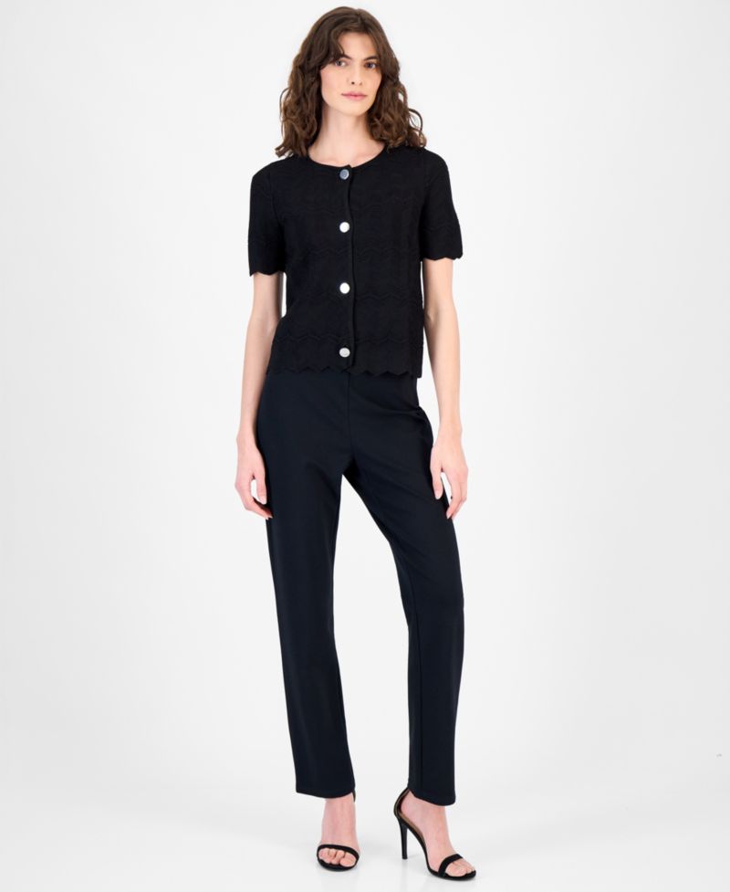 Women's Zigzag Short-Sleeve Cardigan