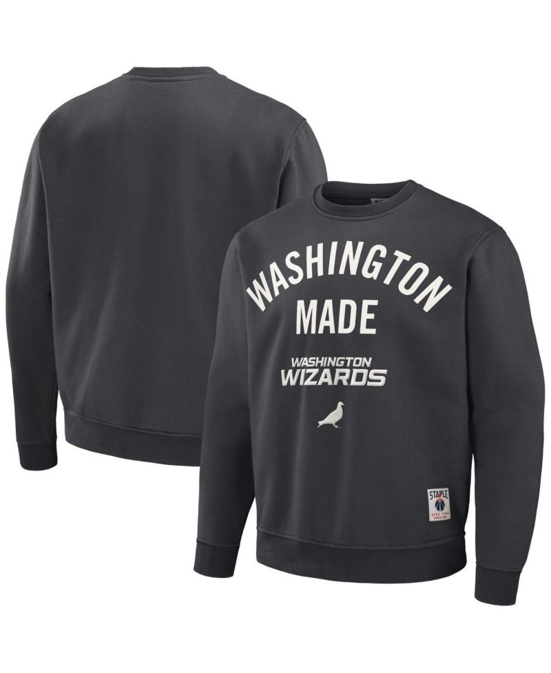 Men's NBA x Anthracite Washington Wizards Plush Pullover Sweatshirt