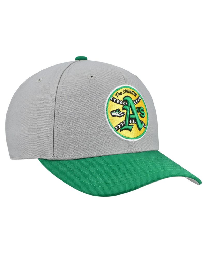 Men's and Women's Mitchell & Ness Gray Oakland Athletics Basic Coop Pro Adjustable Hat