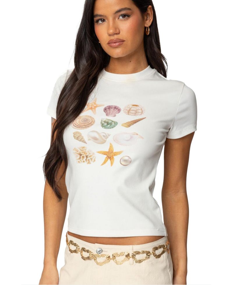 Women's Seashells Graphic T Shirt