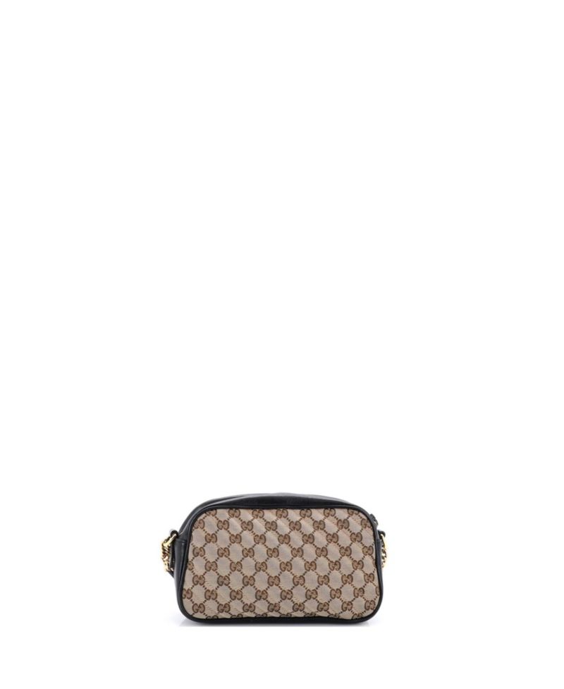 Small GG Marmont Shoulder Bag Diagonal Quilted GG Canvas with Leather