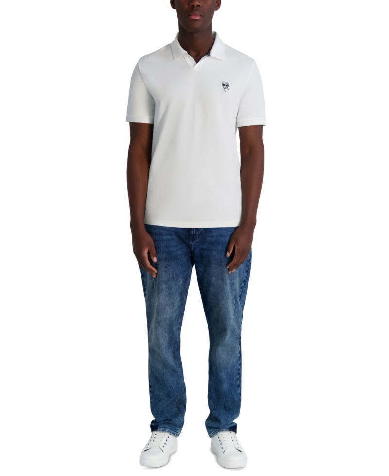 Men's Short-Sleeve Karl Head Logo Pique Polo Shirt