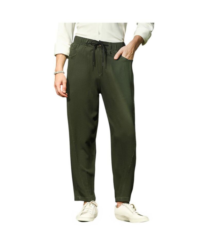 Men's Sacramento Green Tapered Tailored Trousers