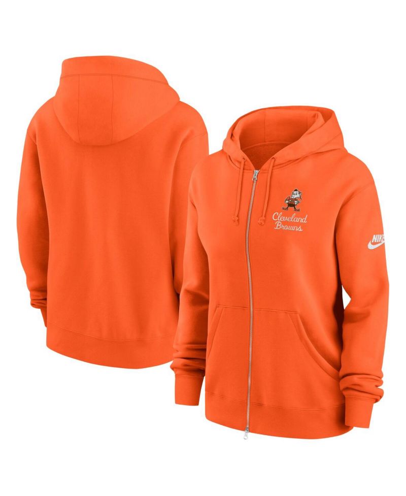 Women's Orange Cleveland Browns Phoenix Rewind Full-Zip Hoodie