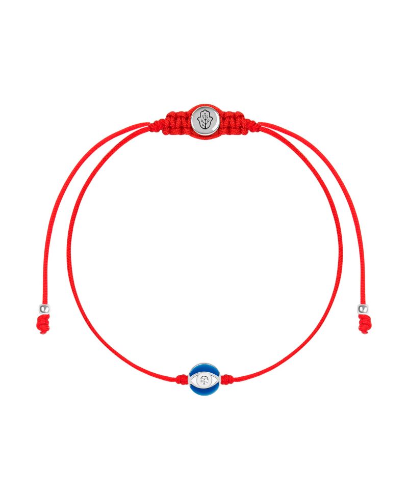 Navy Enamel Evil Eye Red String Bracelet