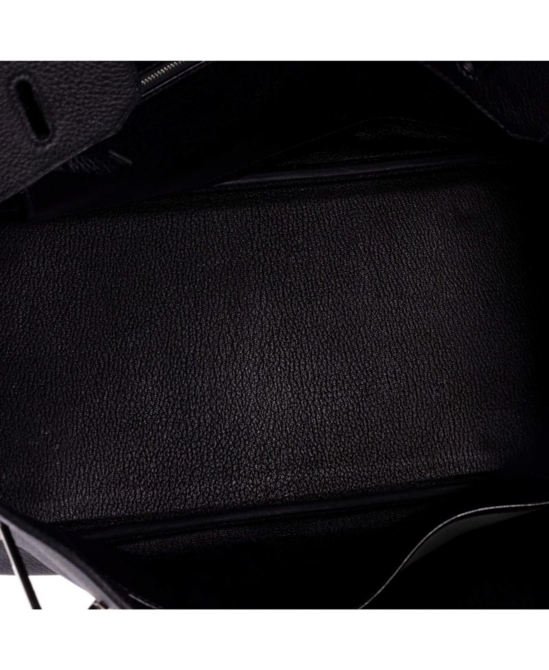 Pre-Owned Hermes Birkin 35 Handbag Black Clemence with Palladium Hardware
