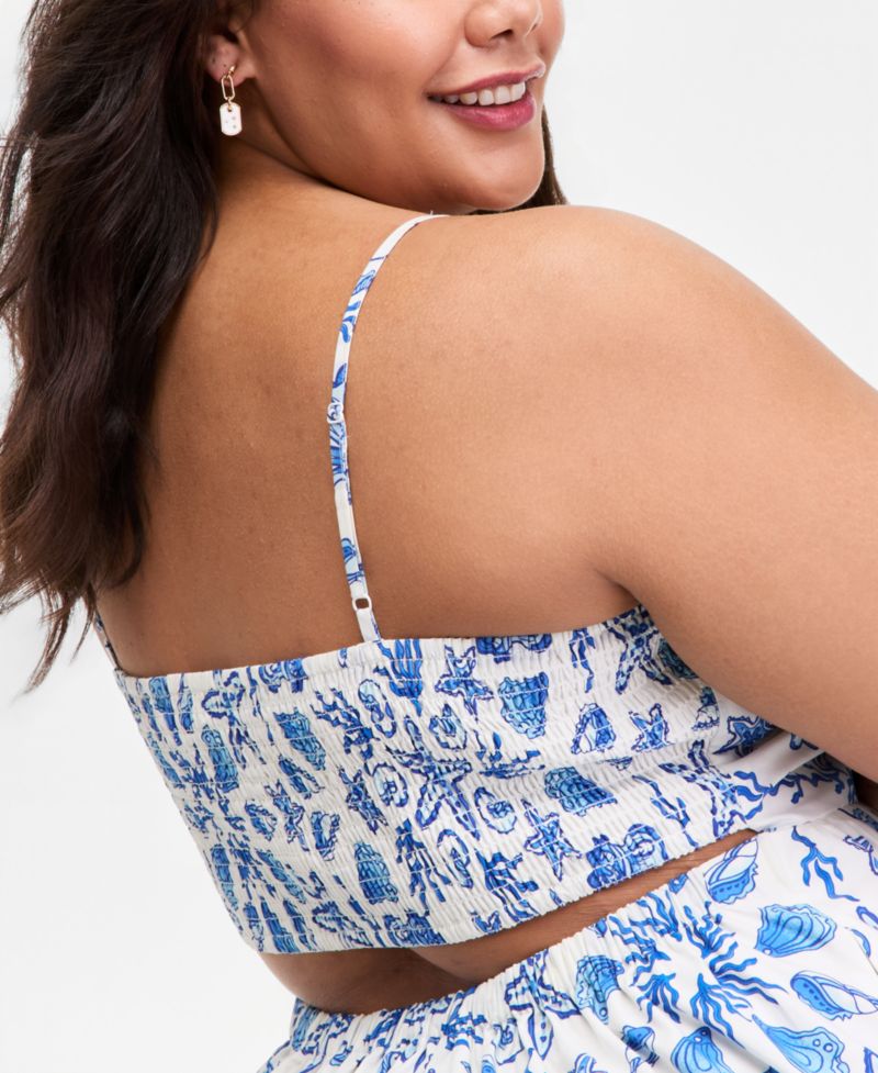 Plus Cotton Poplin Back-Cutout Tiered Midi Dress