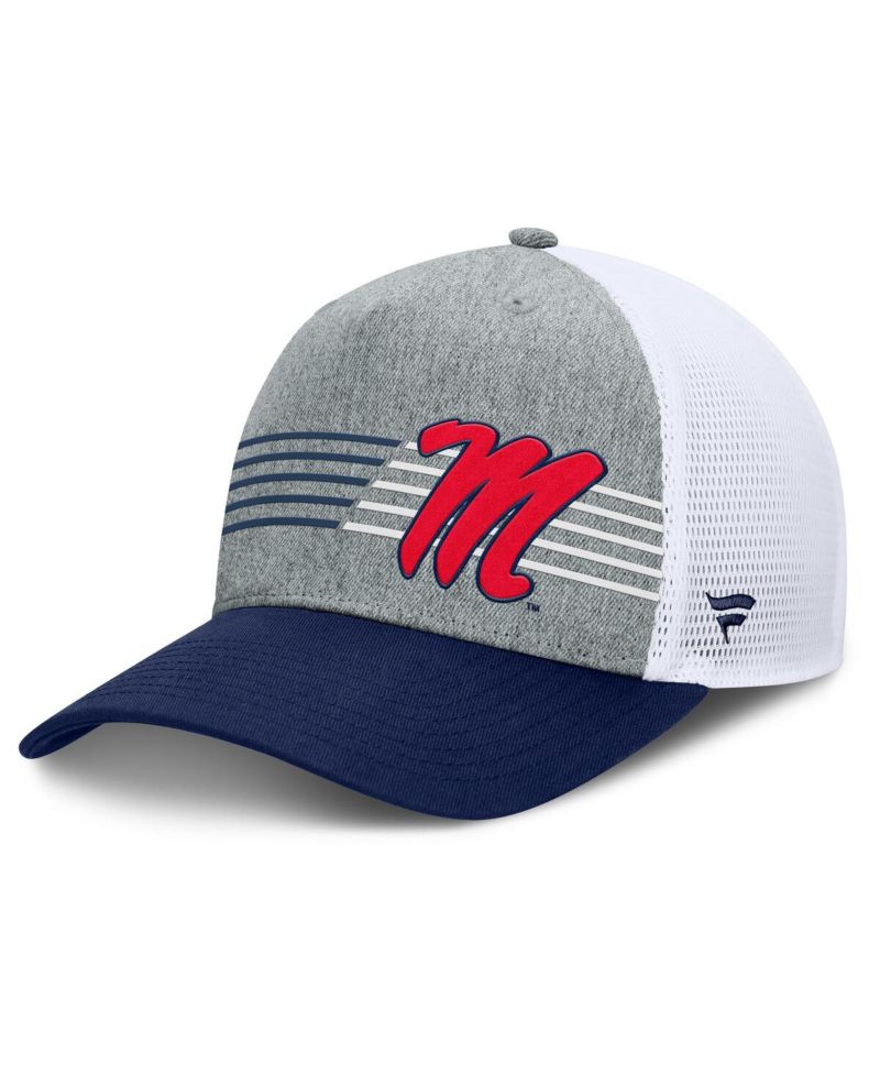 Men's Heather Gray/Navy Ole Miss Rebels Profile Trucker Adjustable Hat
